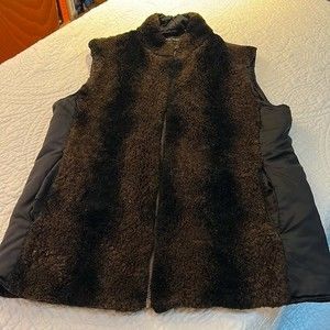 Brown & Black Faux Fur Vest Size M